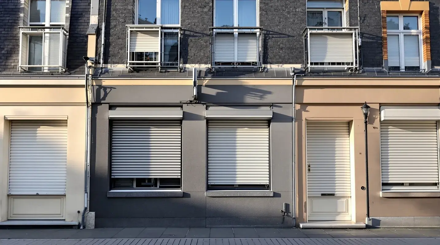 Façade bruxelloise avec volets roulants à Auderghem
